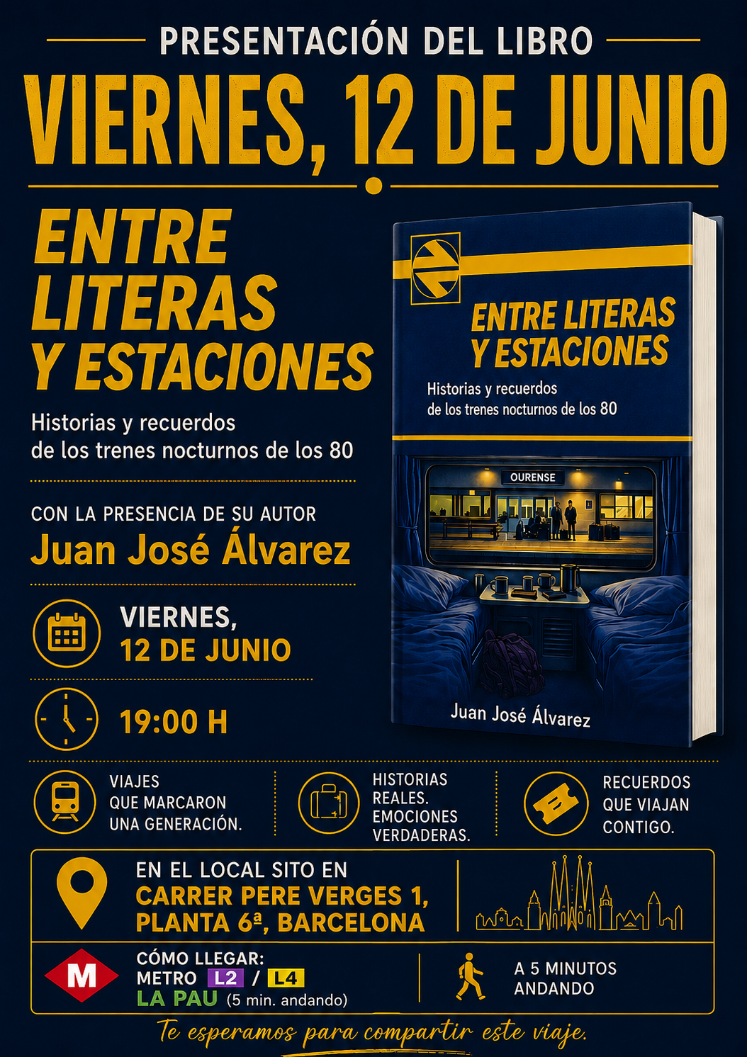 Cartel de la presentación en Barcelona